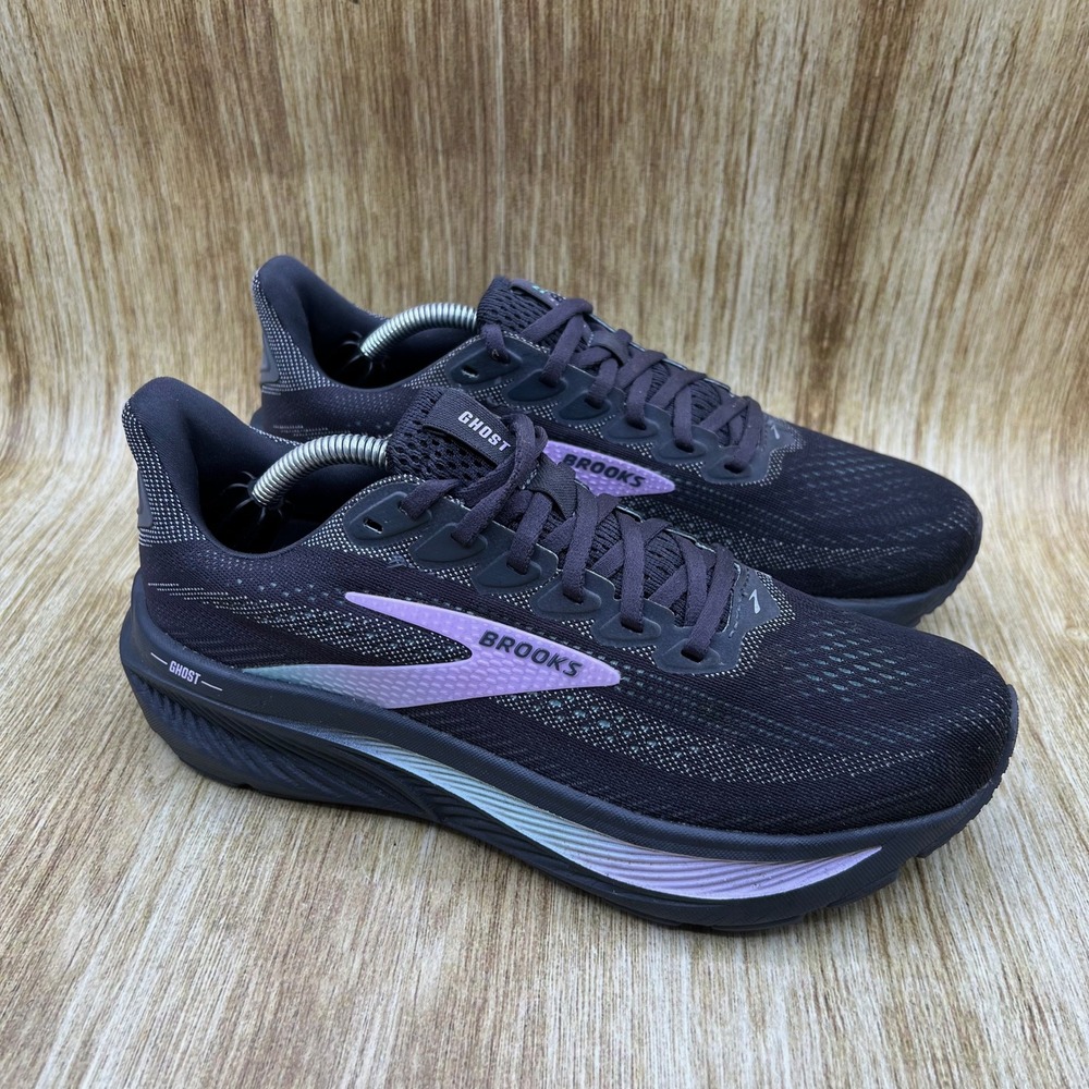 Brooks Ghost 17 Running Shoes Women's Size 8.5 Grey Black Purple 1204311B081